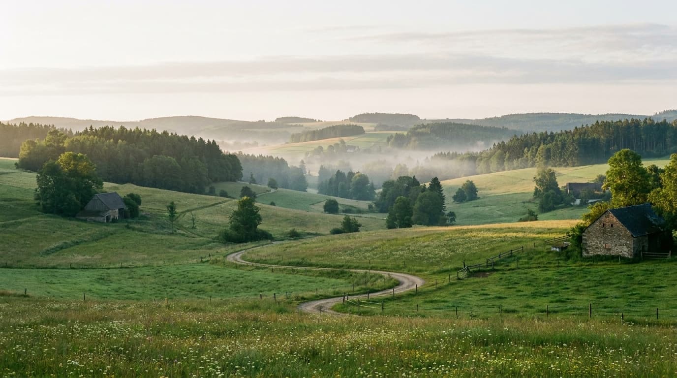 Weite Landschaft des Bayerischen Vogtlands